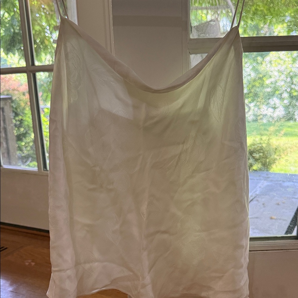 Alice + Olivia Ivory Satin Cowl Slip Dress